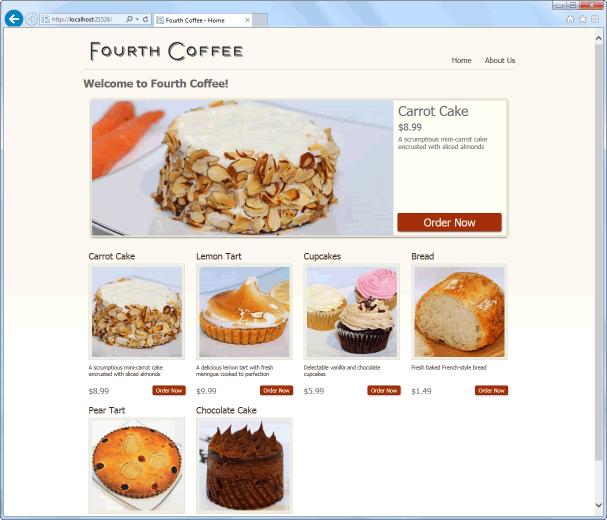 ASP.NET Web Pages Bakery Template