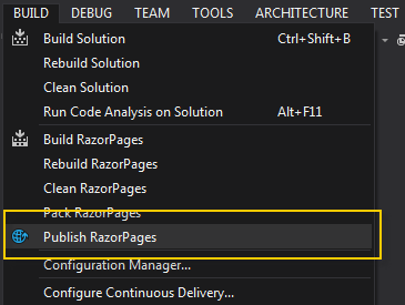 Publish Razor Pages