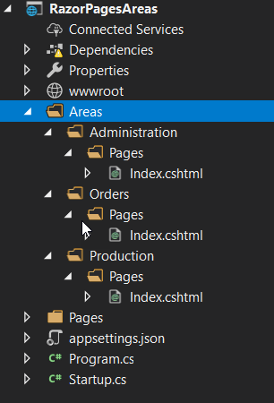 Areas in Razor Pages