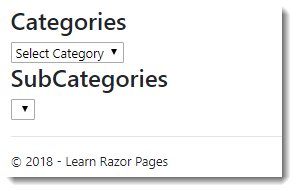 Cascading Dropdowns in Razor Pages