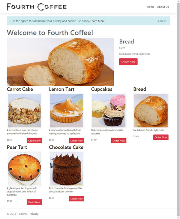 Bakery Home Page